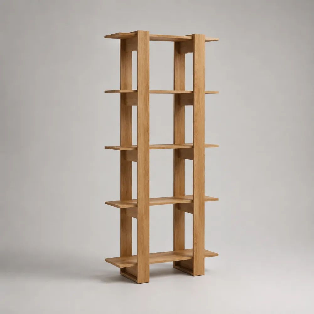Bücherregal Standregal aus massivem Bambus mit 5 Ebenen, Naturbraun, 80 × 30 × 180 cm