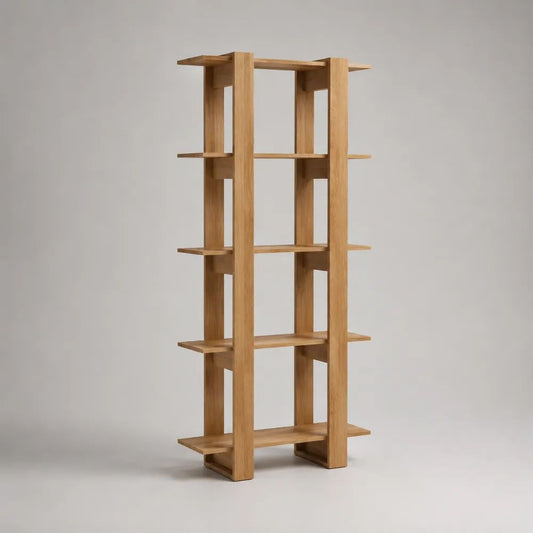 Bücherregal Standregal aus massivem Bambus mit 5 Ebenen, Naturbraun, 80 × 30 × 180 cm